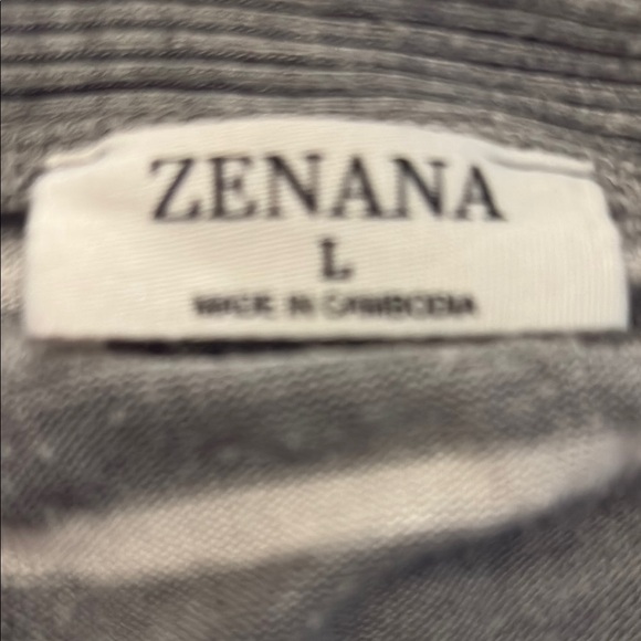 Gray Striped Cardigan with Gold Buttons - Picture 2 of 7